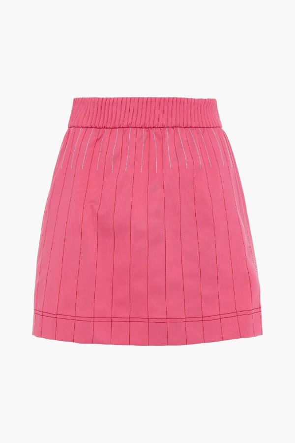 Topstitched jersey mini skirt