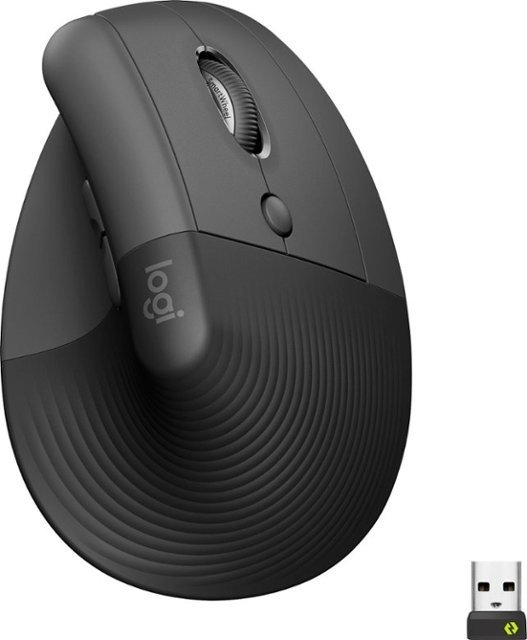 Lift Vertical Wireless Ergonomic Mouse with 4 Customizable Buttons - Graphite