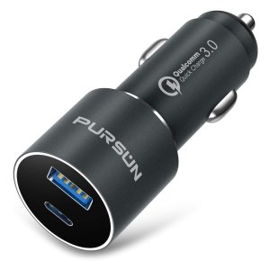 USB Car Charger with Blue LED, QC 3.0 Technology