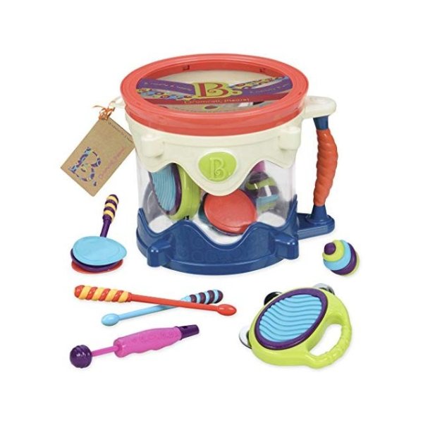 B. Drumroll Toy Drum Set (includes 7 Percussion Instruments for Kids)
