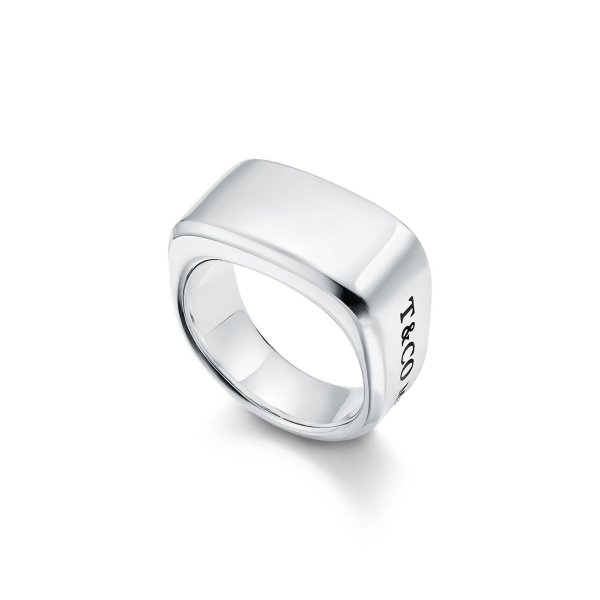 Tiffany 1837® Makers signet ring in sterling silver, 12 mm wide. | Tiffany & Co.