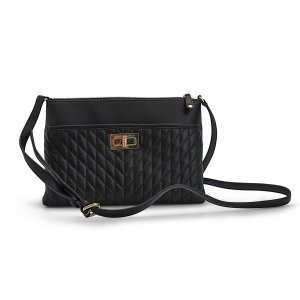 Dealmoon Exclusive: Karl Lagerfeld Agyness Black & Gold Leather Crossbody $65 + free shipping @ ShopWorn