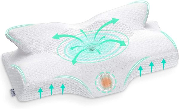 Cervical Memory Foam Pillow, Contour Pillows for Neck and Shoulder Pain, Ergonomic Orthopedic Sleeping Neck Contoured Support Pillow for Side Sleepers, Back and Stomach Sleepers