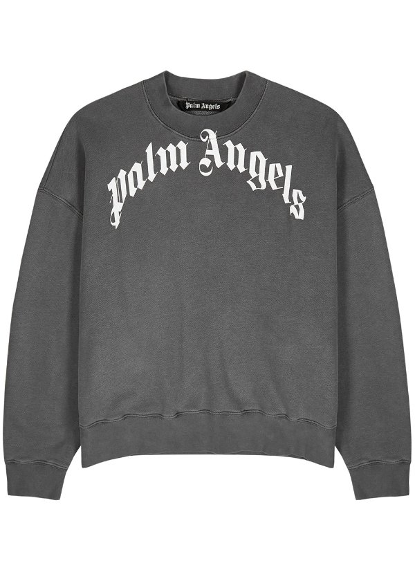 Grey logo-print cotton sweatshirt