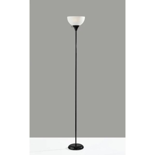 71" Floor Lamp, Black Plastic