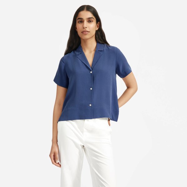 The Clean Silk Short-Sleeve Notch Shirt