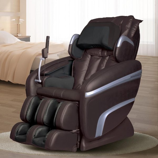 Osaki Brown Faux Leather Reclining Massage Chair-OS-7200HBROWN - The Home Depot