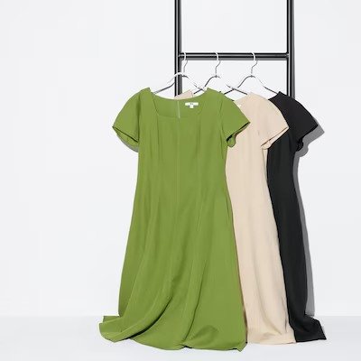 Linen Blend Square Neck Short-Sleeve Dress | UNIQLO US