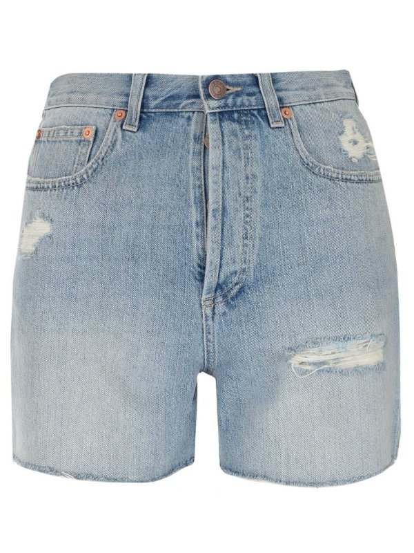 Eco Washed Distressed Denim Shorts