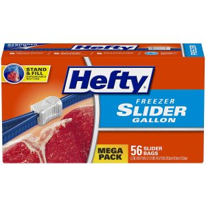 Hefty Slider Freezer Bags, Gallon Size, 56 Count