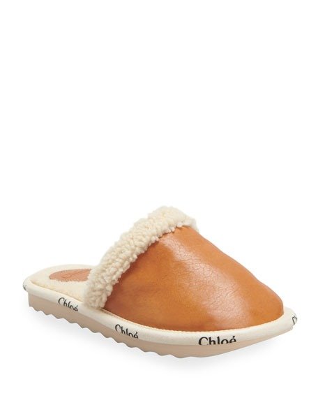 Woody Suede Shearling Slippers