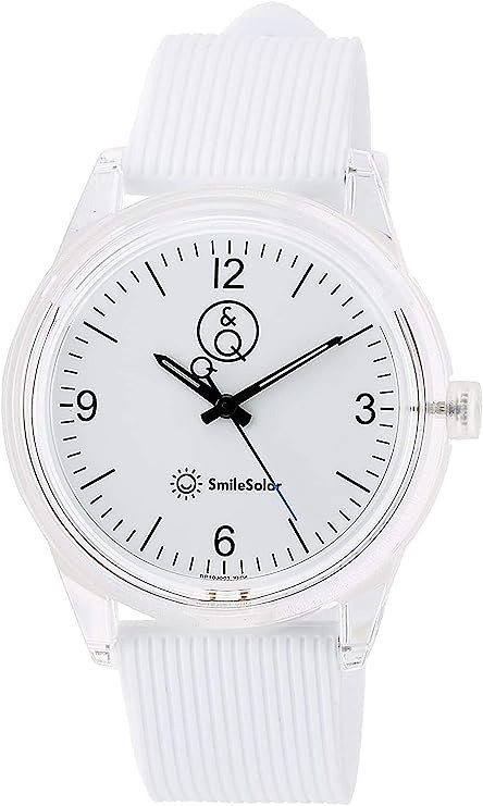[シチズン Q&Q] 腕時計 アナログ スマイルソーラー 防水 ウレタンベルト RP10-001 メンズ ホワイト