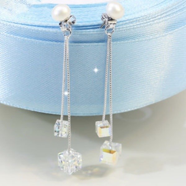 Crystal Pearl Earrings from Apollo Box