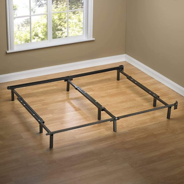 Michelle Compack Adjustable Steel Bed Frame for Box Spring and Mattress Set, Fits Twin to Queen sizes, Black (AZ-SBF-U2)