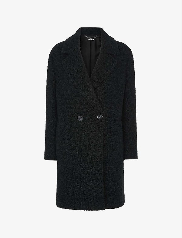 Boucle double-breasted wool-blend coat