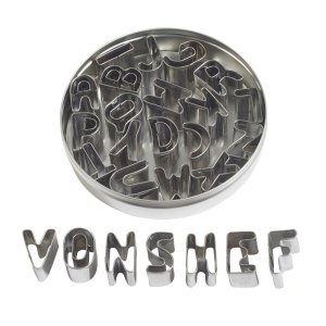 VonShef Stainless Steel 26 Piece Alphabet Cookie and Fondant Cutter Set