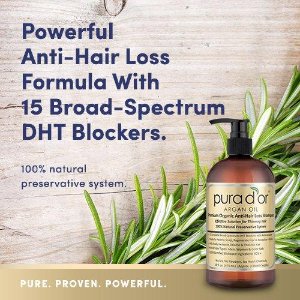 PURA D'OR Anti-Hair Loss Premium Organic Argan Oil Shampoo (Gold Label), 16 Fluid Ounce