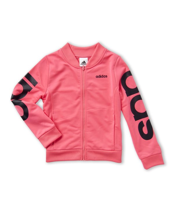 (Girls 7-16) Pink & Black Logo Tricot Jacket