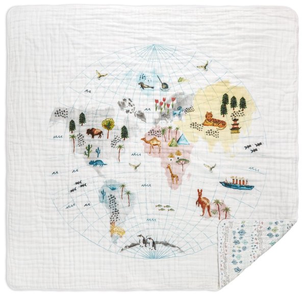 around the world - eng. map classic dream blanket