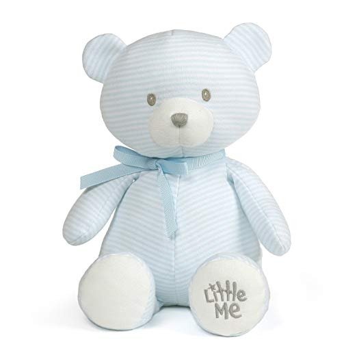 Baby GUND x Little Me Striped Teddy Bear Stuffed Animal Plush, 10"