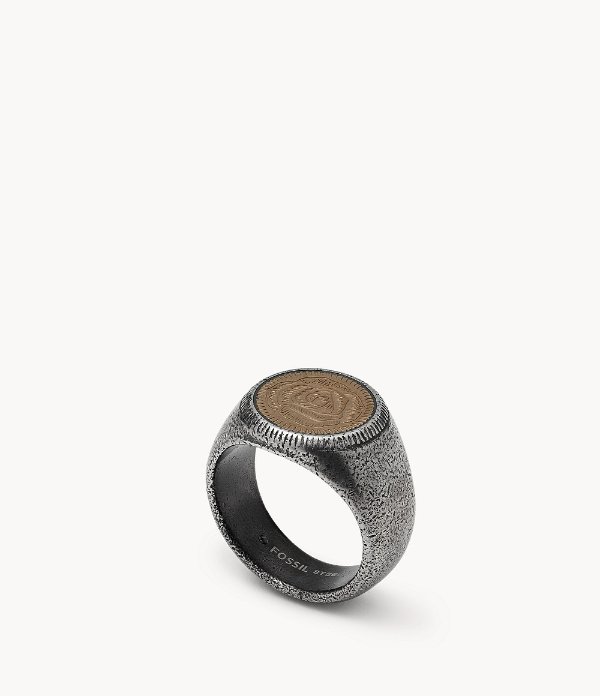 Two-Tone Stainless Steel Signet Ring