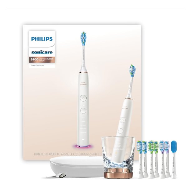 DiamondClean Smart 9700 Rechargeable Electric Toothbrush, Rose Gold HX9957/61
