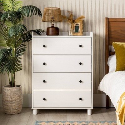 Katie Transitional Tray Top 4 Drawer Solid Wood Dresser - Saracina Home
