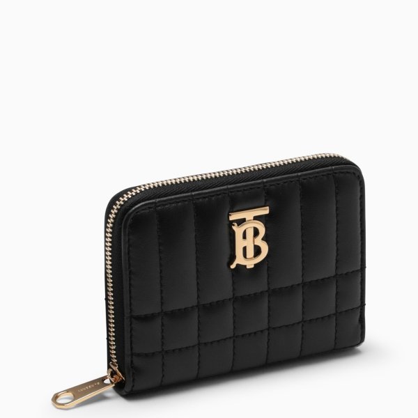 Black quilted leather wallet
