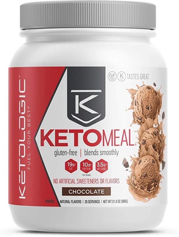 Keto Meal Replacement Shake Powder: Chocolate (20 Servings) – Low Carb, Keto Shake Rich in MCT Oil, Healthy Fats and Whey Protein - Formulated Macros Support Keto Diet & Ketosis (Chocolate)