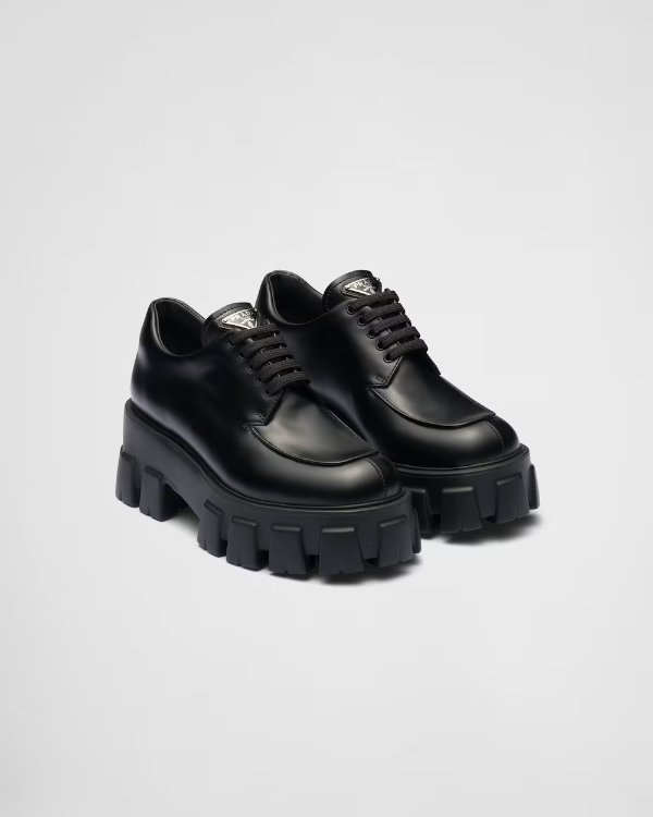 Monolith brushed leather lace-up shoes