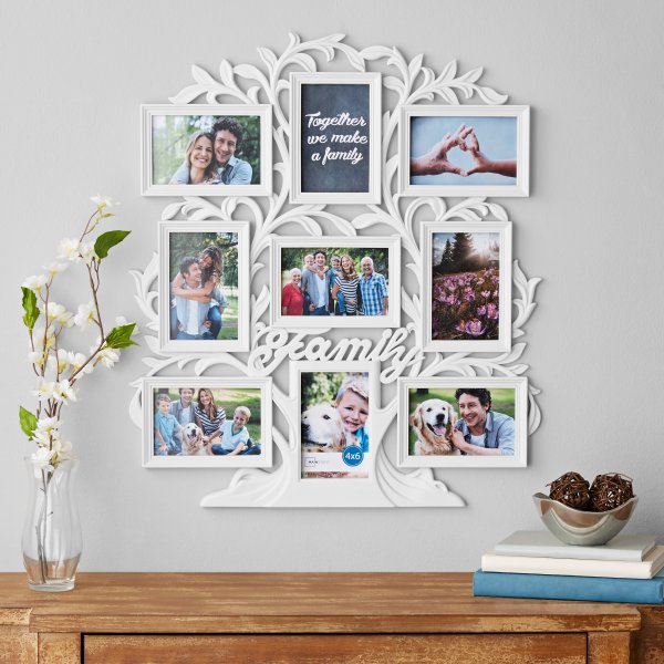 9-Opening Family Tree Wall Collage Picture Frame, Multiple Colors