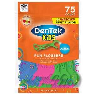 DenTek 动物造型水果口味儿童牙线棒