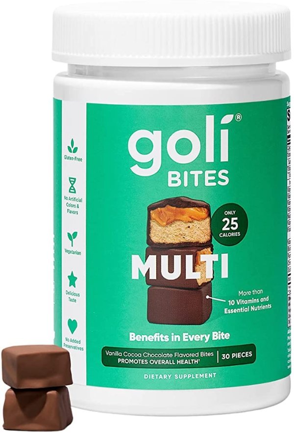 ® Multi Vitamin Bites - 30 Count - Milk Chocolate Vanilla Cocoa Flavor 10+ Vitamins & Nutrients for Overall Health & Wellbeing, Immune Support, Nervous System Support, Bone and Muscular Health
