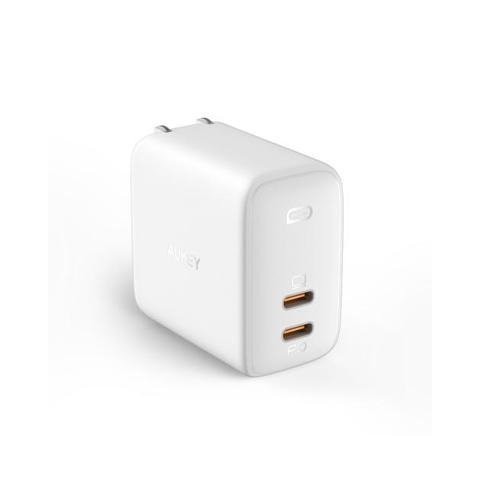 Aukey PA-B4 Omnia Duo 65W Dual-Port PD Charger with Dynamic Detect white - Newegg.com
