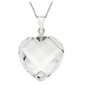 Crystal heart pendant with sterling silver chain + free shipping