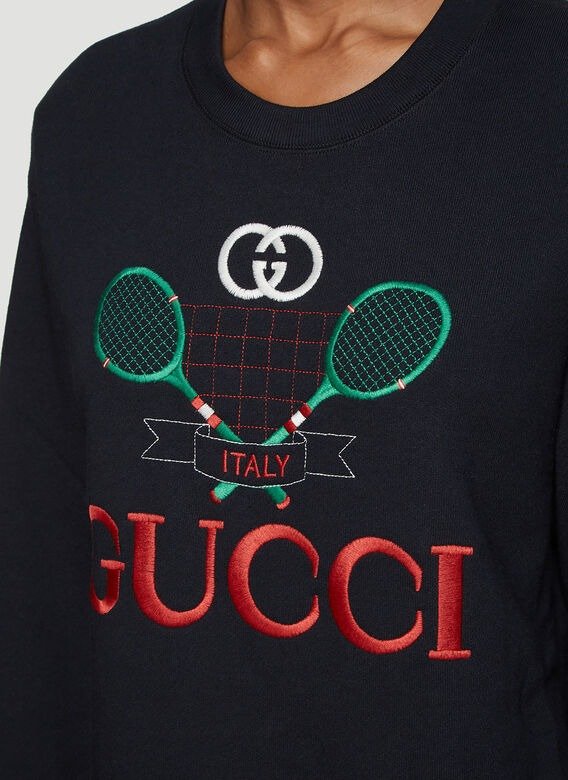 Tennis Logo Sweatshirt in Black