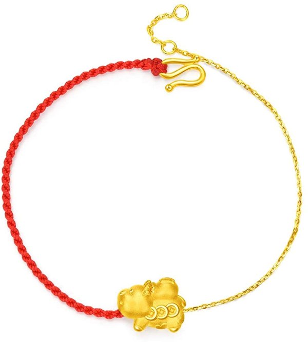 999 Pure 24K Gold Bracelet- Year of the OX Collection- OX Chain and String Bracelet