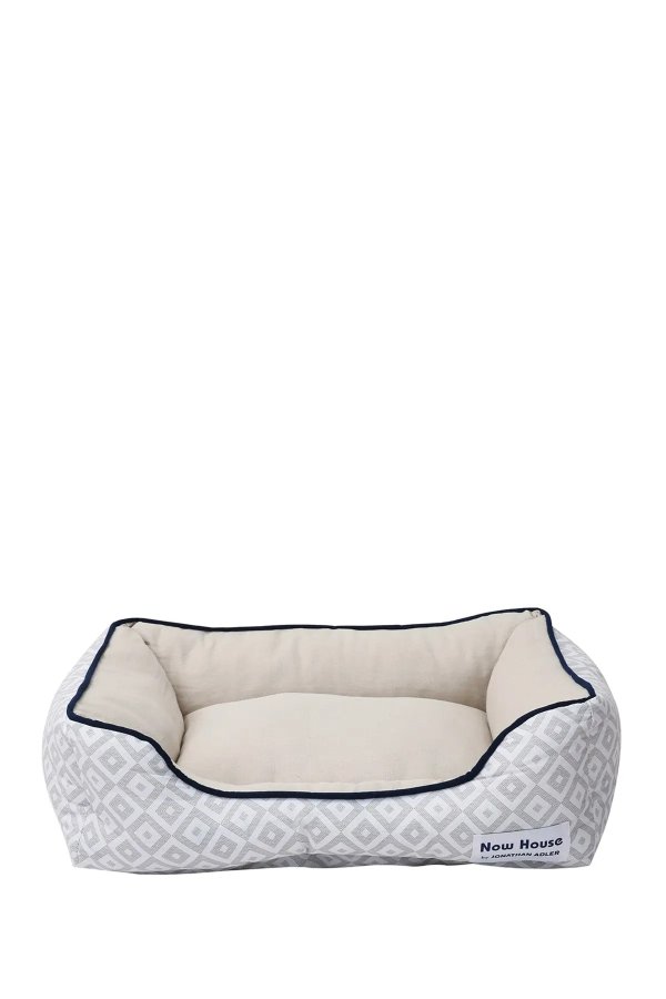 Jonathan Adler: Now House Grey Diamond Cuddler Dog Bed - Small