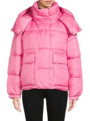 Solid Hooded Puffer Jacket