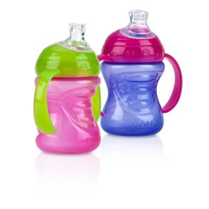 色和紫色幼儿训练吸管杯2个