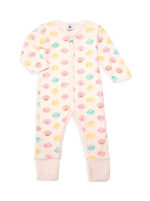 Baby Girl's Shell Print Footie