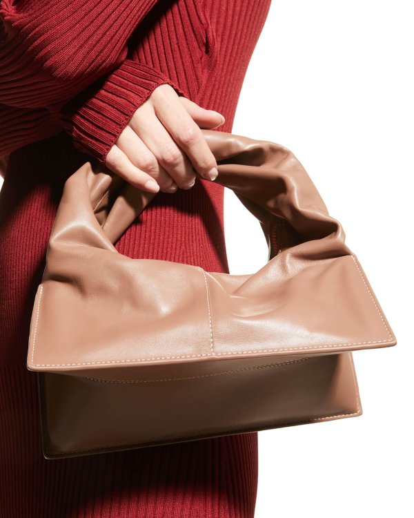 Wonton Napa Leather Top-Handle Bag