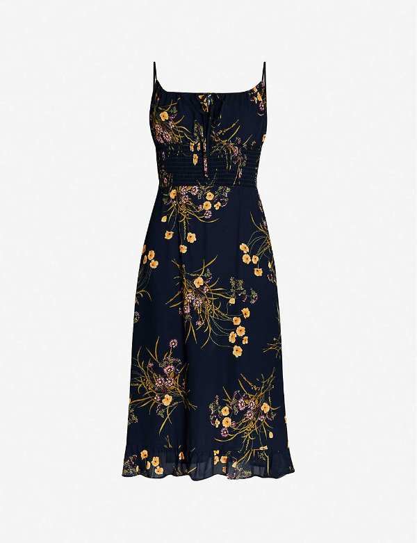 Genie floral-print crepe dress