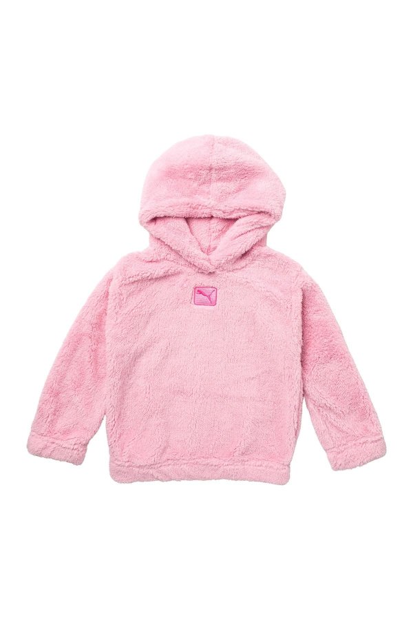 Faux Shearling Pullover Hoodie