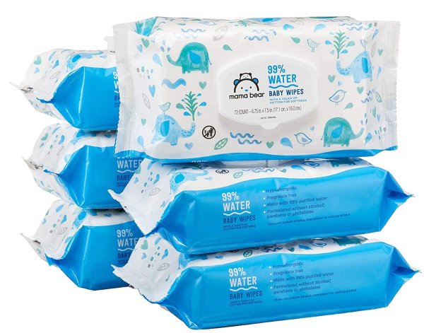 低敏无刺激婴儿湿巾6包，Amazon自营品牌
