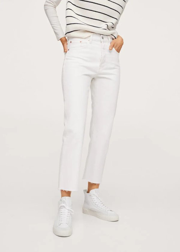 High-waist cropped straight jeans - Women | OUTLET USA