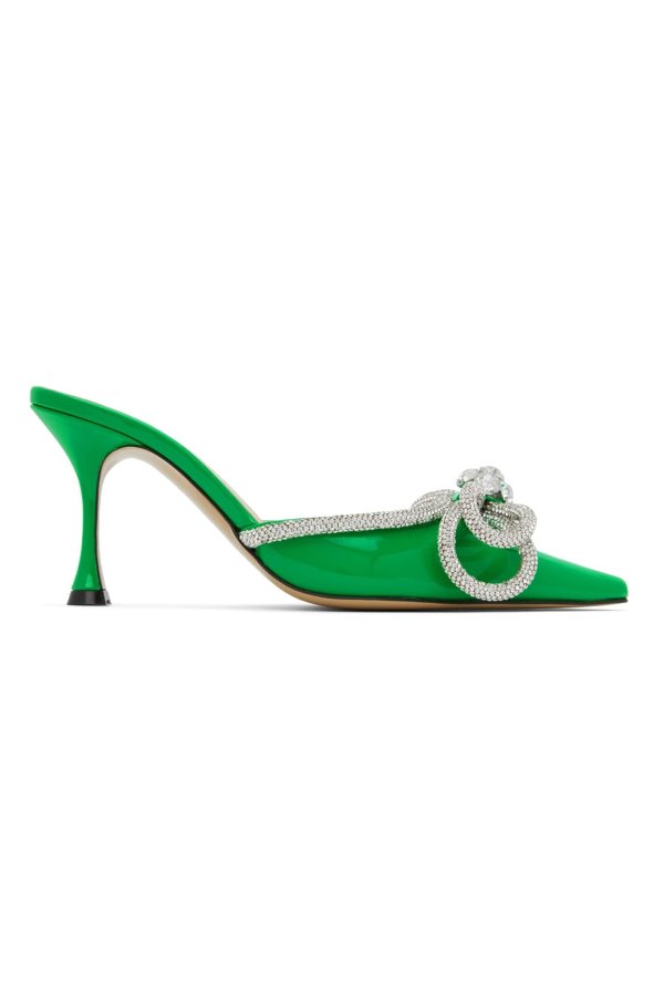 Green Double Bow Mules