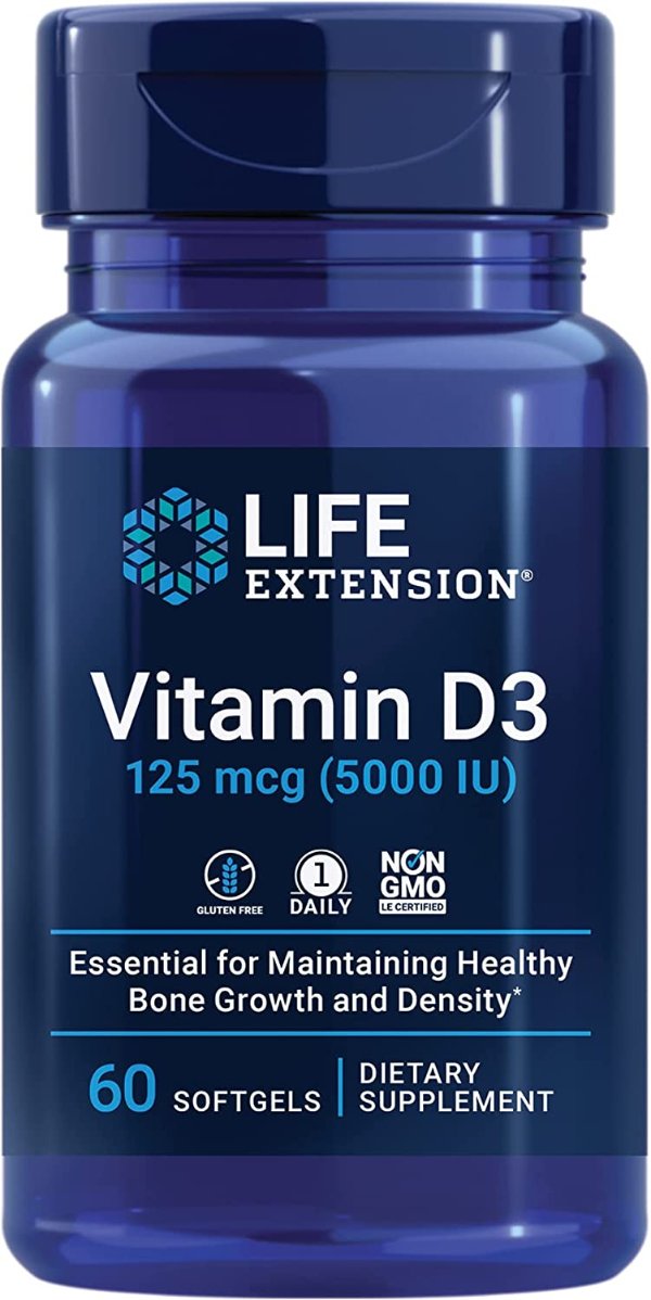 Vitamin D3 125mcg (5000 IU) 60 Softgels