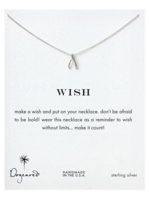 Wish Sterling Silver Wishbone Pendant Necklace