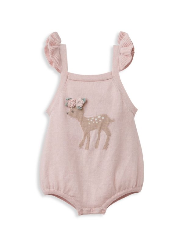 - Baby Girl's Fawn Bubble Romper